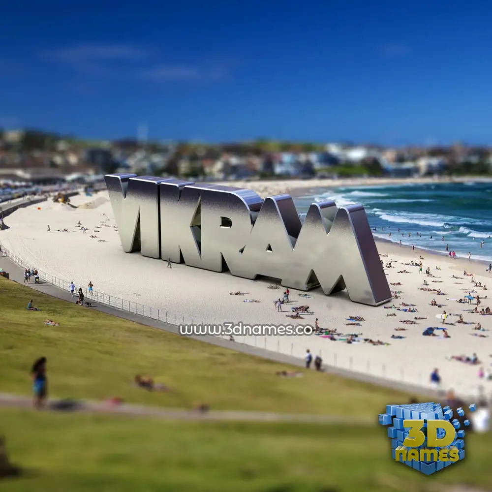 vikram in Bondi Beach style - 3D name wallpaper
