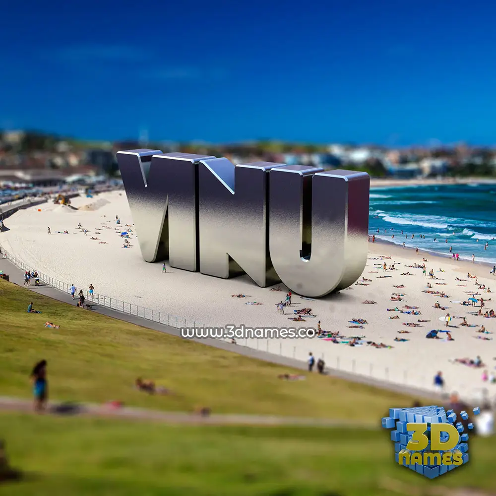 vinu in Bondi Beach style - 3D name wallpaper