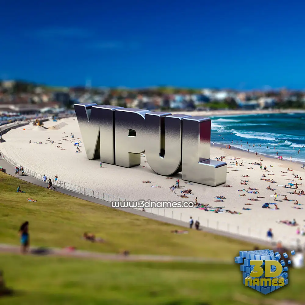 vipul in Bondi Beach style - 3D name wallpaper