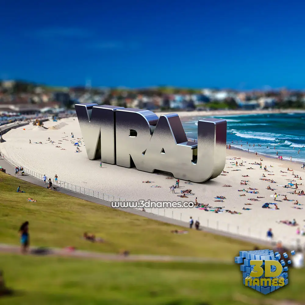 viraj in Bondi Beach style - 3D name wallpaper
