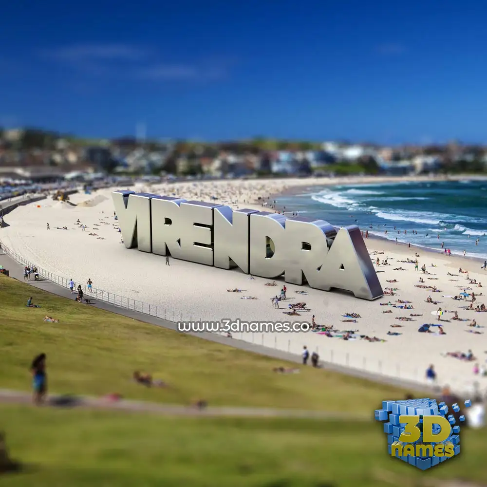 virendra in Bondi Beach style - 3D name wallpaper