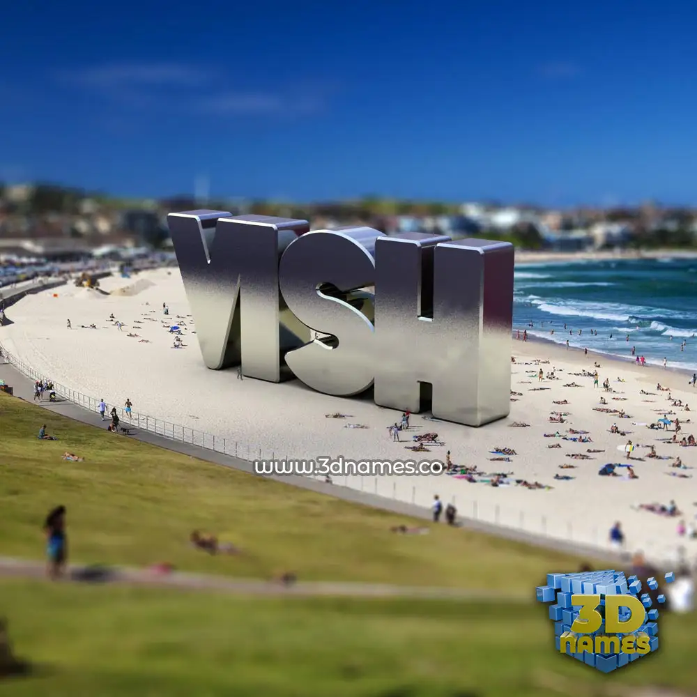 vish in Bondi Beach style - 3D name wallpaper