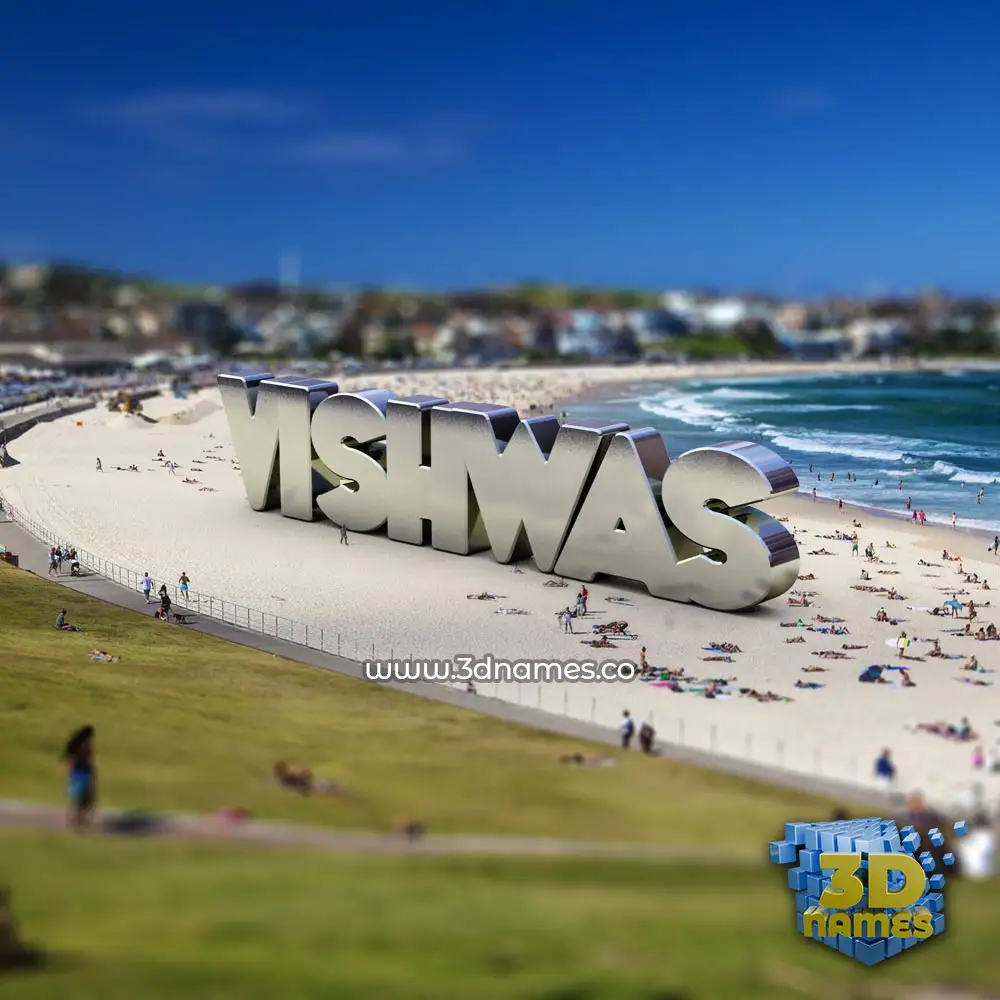 vishwas in Bondi Beach style - 3D name wallpaper