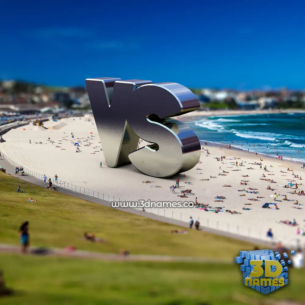 vs in Bondi Beach style - 3D name wallpaper