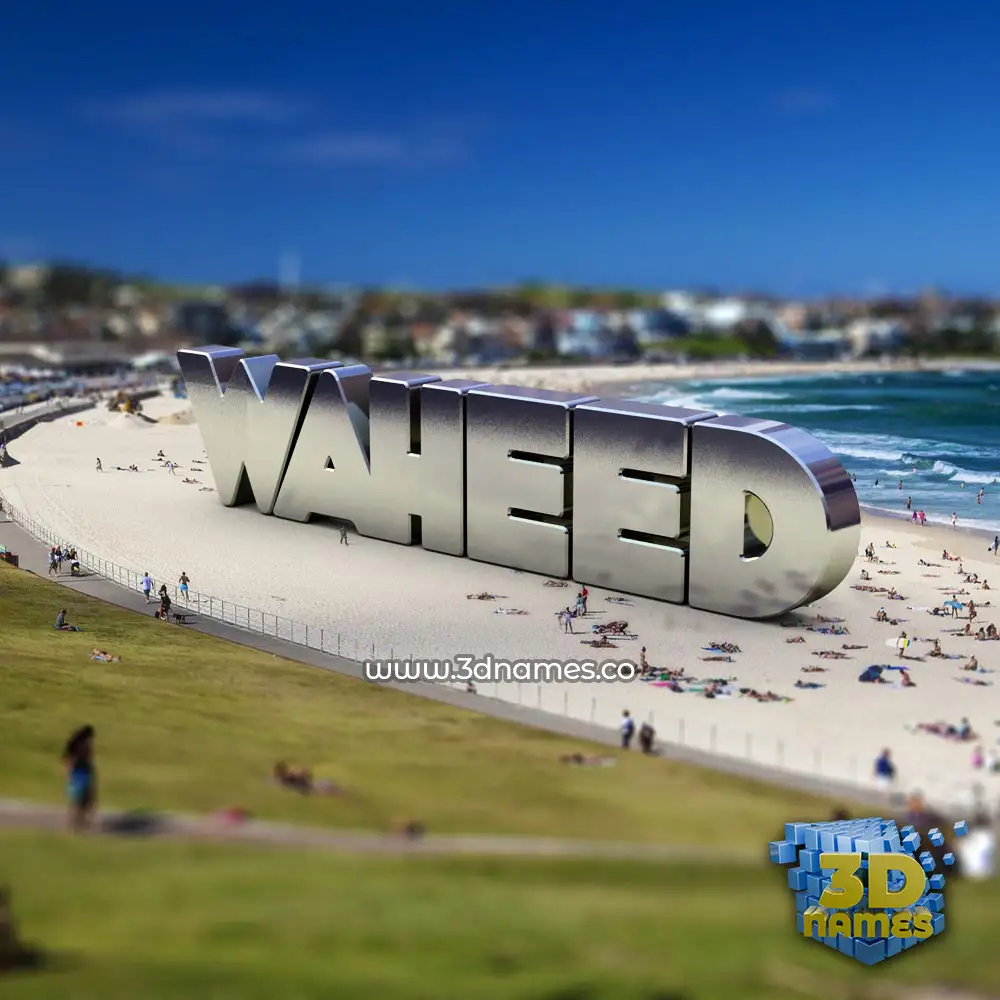 waheed in Bondi Beach style - 3D name wallpaper