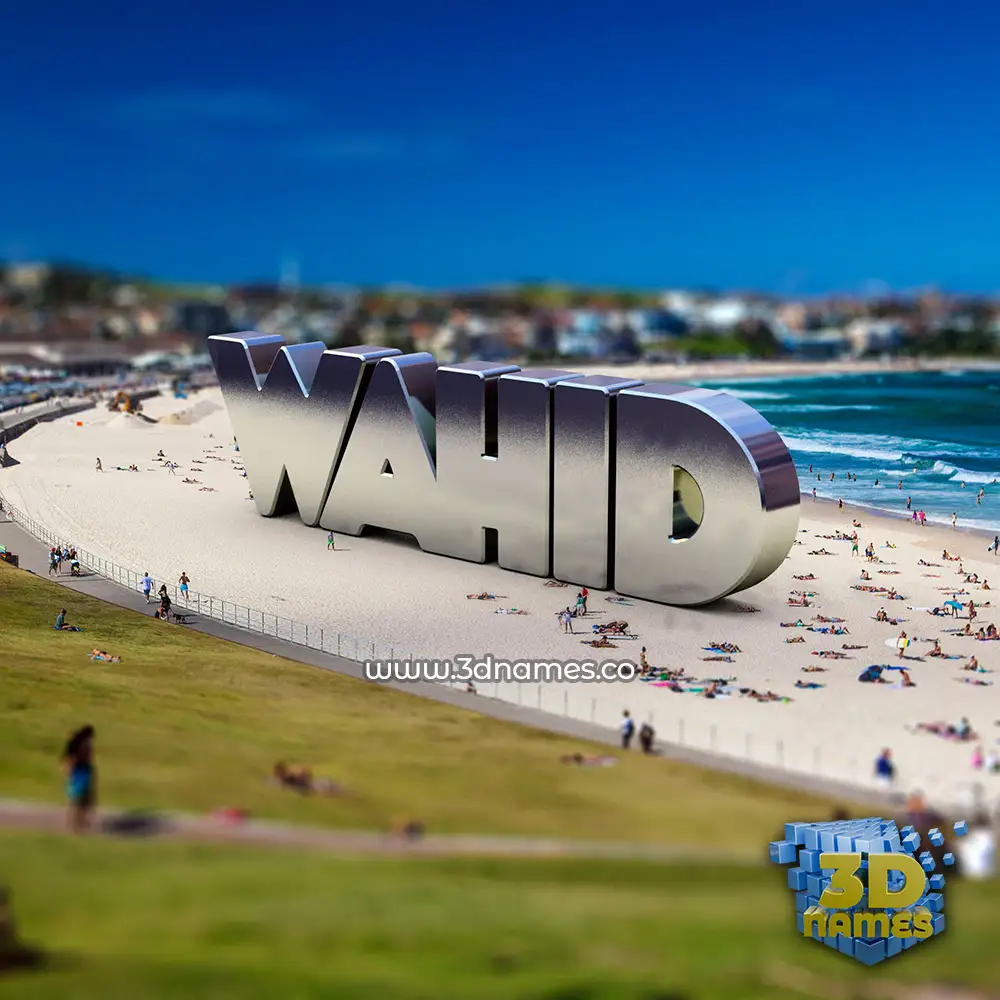 wahid in Bondi Beach style - 3D name wallpaper