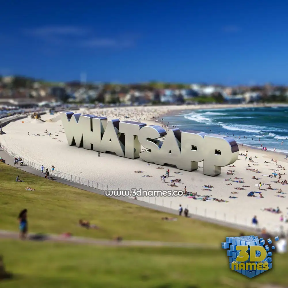 whatsapp in Bondi Beach style - 3D name wallpaper