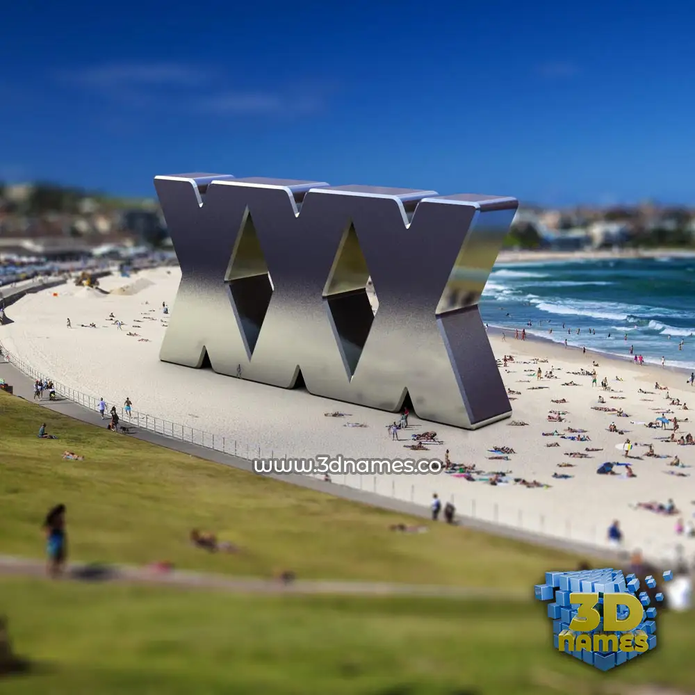 xxx in Bondi Beach style - 3D name wallpaper