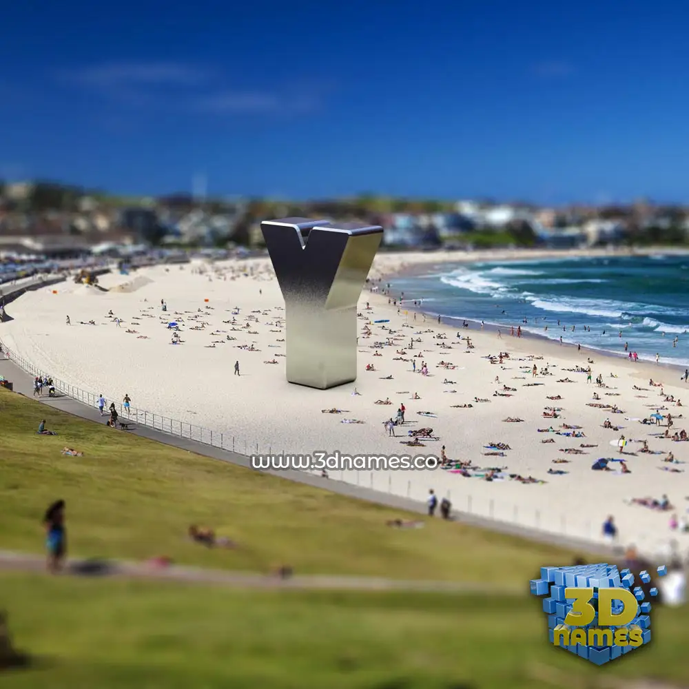 y in Bondi Beach style - 3D name wallpaper