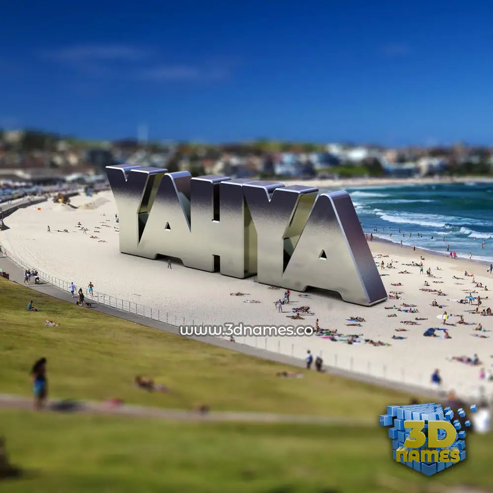 yahya in Bondi Beach style - 3D name wallpaper