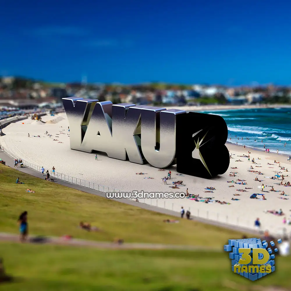 yakub in Bondi Beach style - 3D name wallpaper