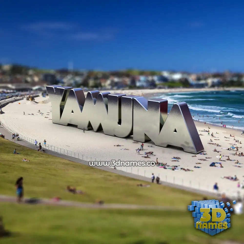yamuna in Bondi Beach style - 3D name wallpaper