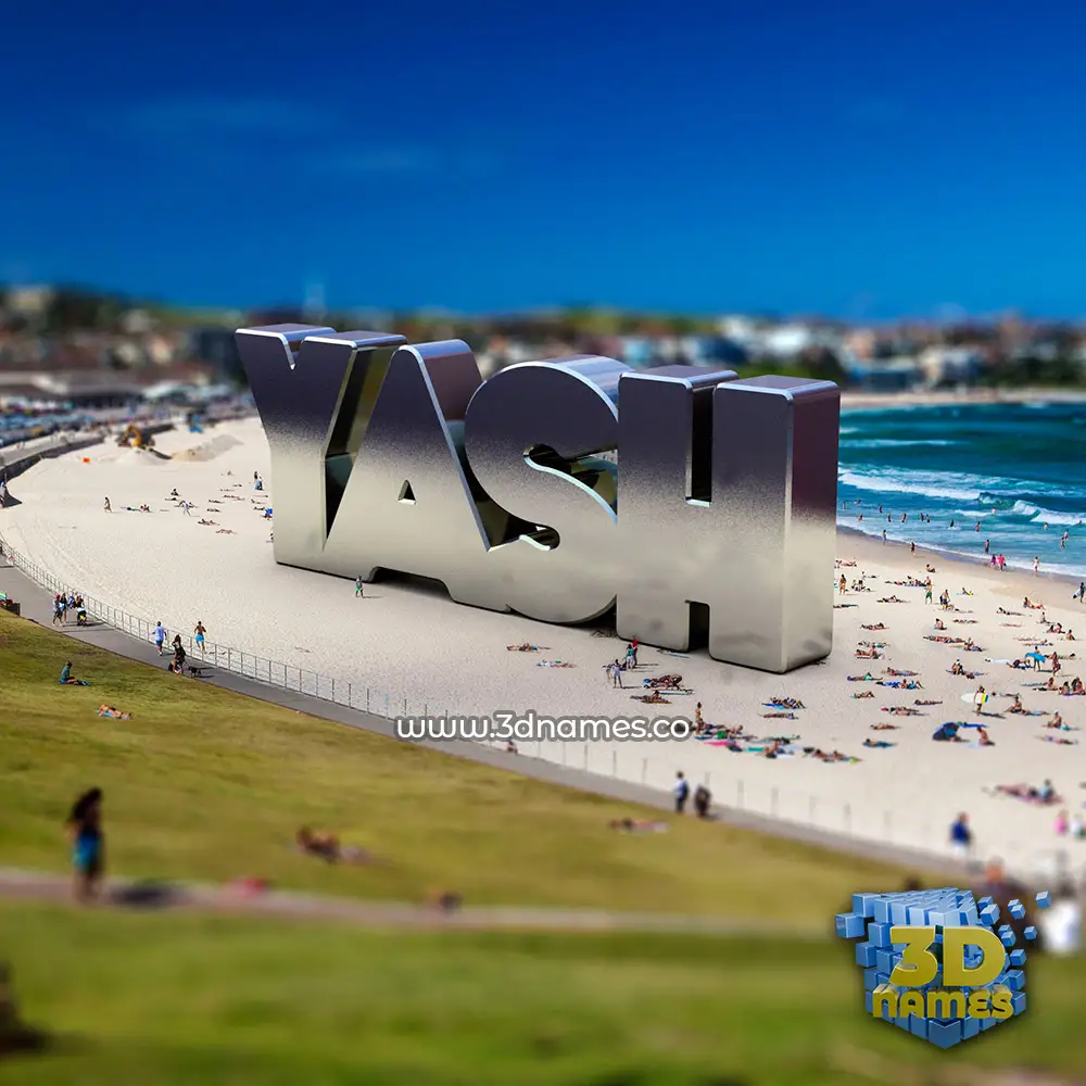 yash in Bondi Beach style - 3D name wallpaper