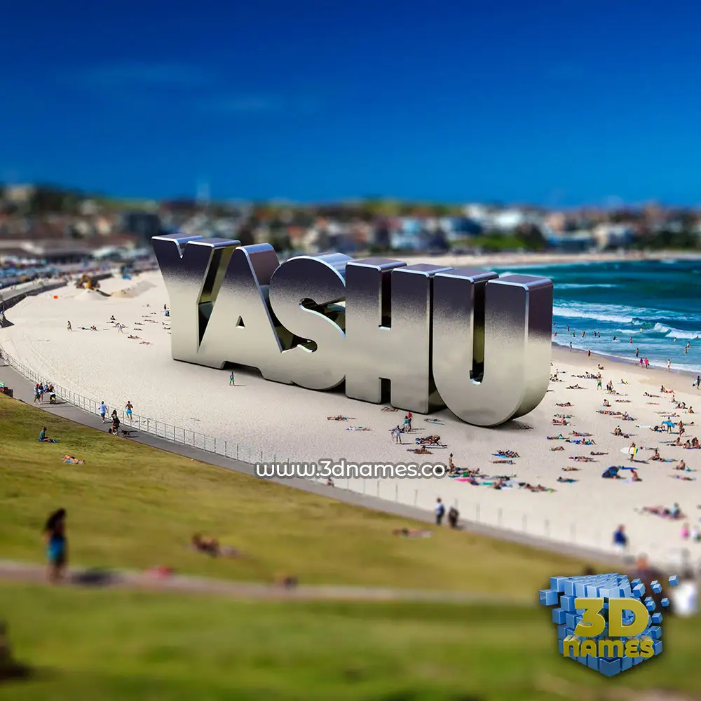 yashu in Bondi Beach style - 3D name wallpaper