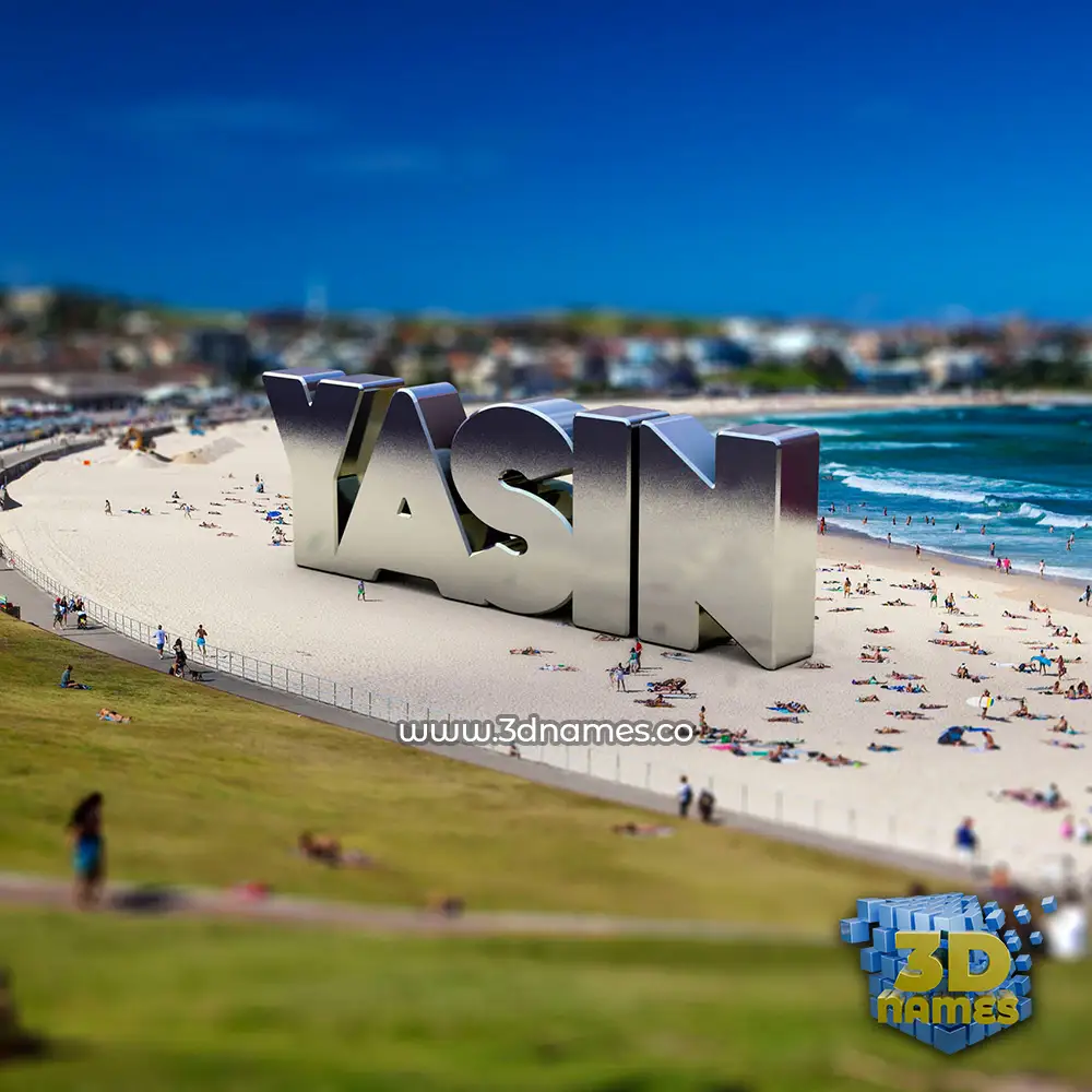 yasin in Bondi Beach style - 3D name wallpaper