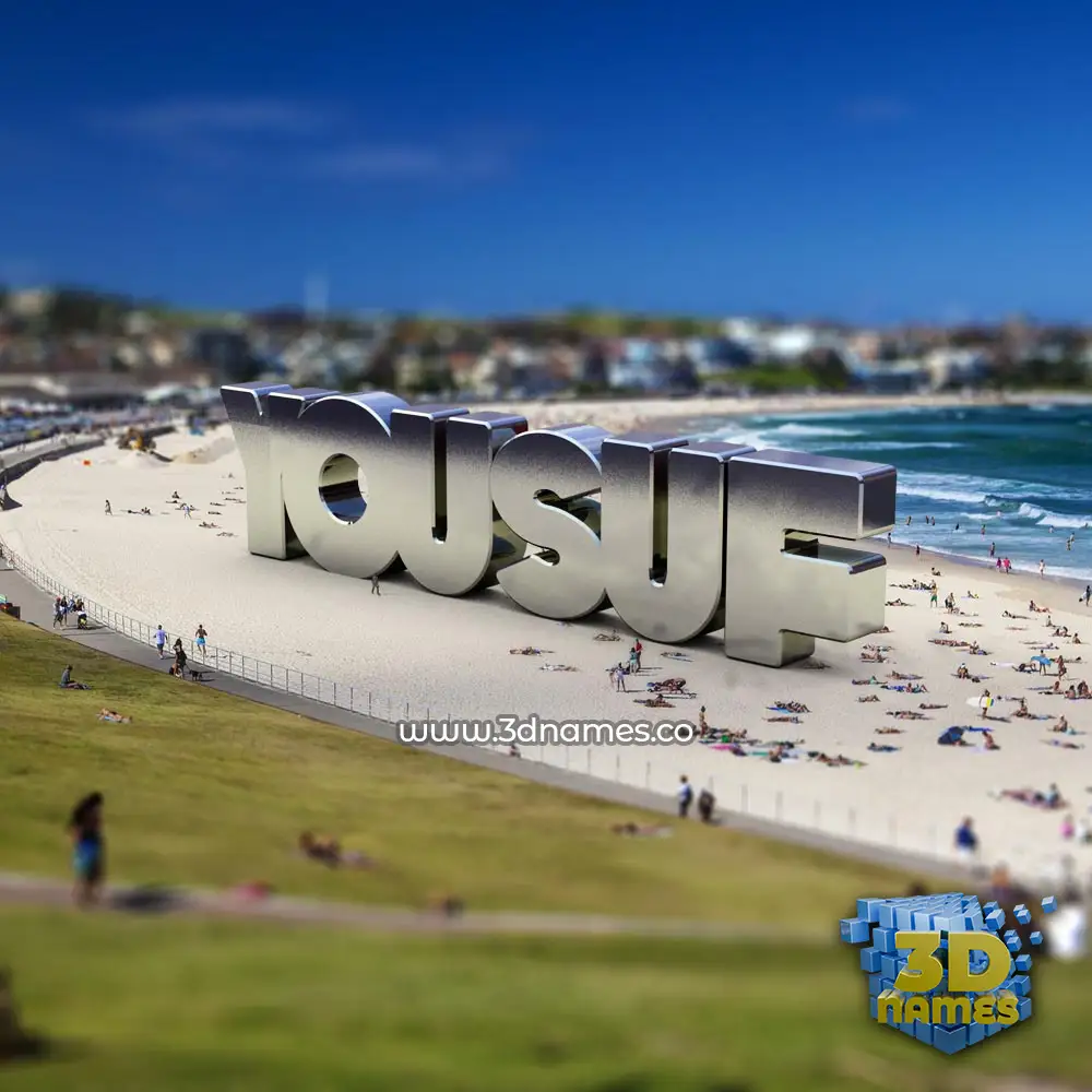 yousuf in Bondi Beach style - 3D name wallpaper
