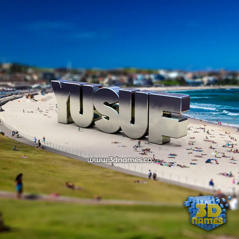 yusuf in Bondi Beach style - 3D name wallpaper