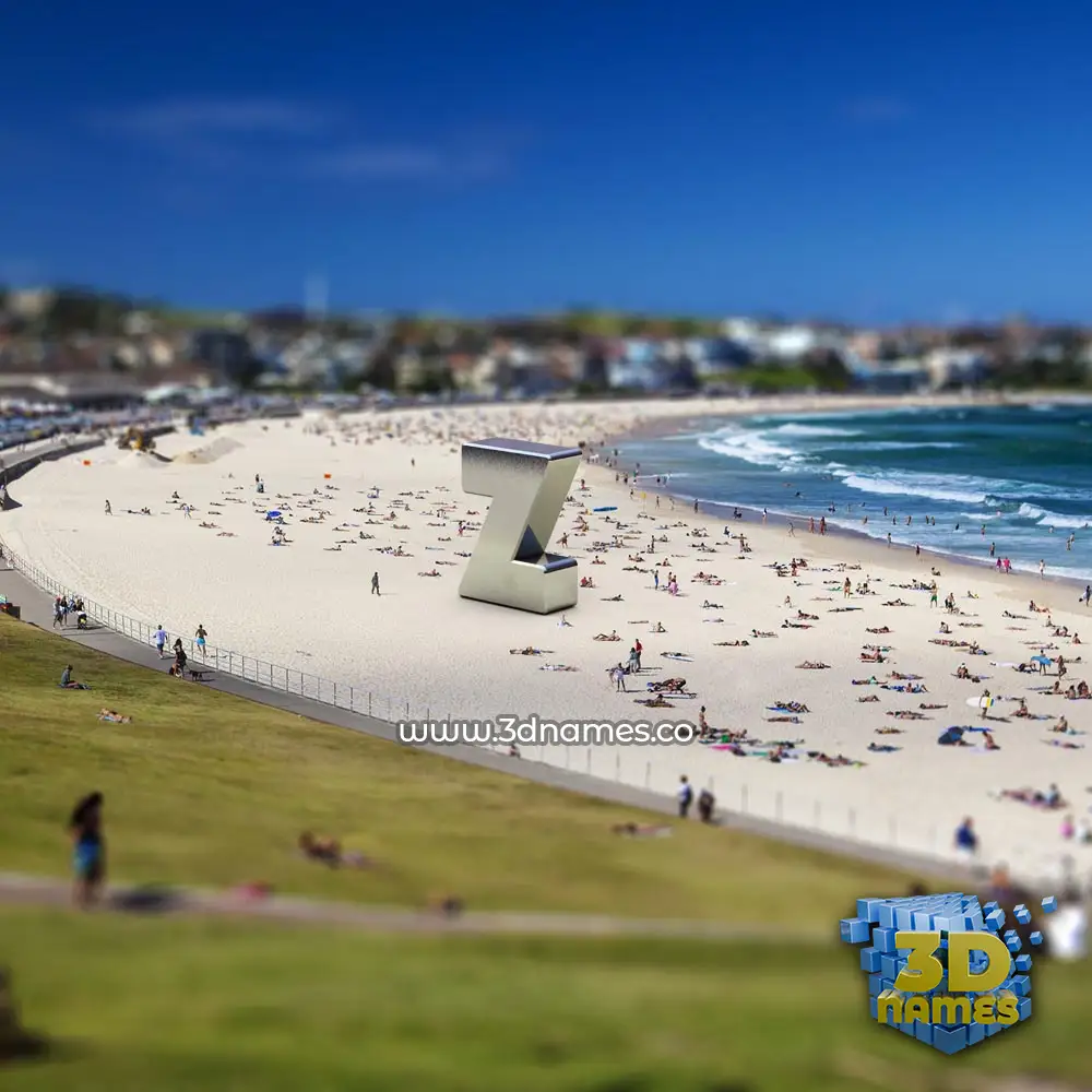 z in Bondi Beach style - 3D name wallpaper