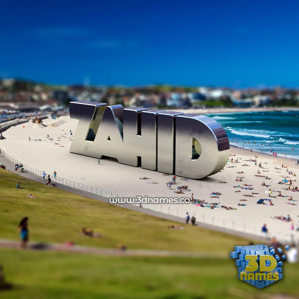 zahid in Bondi Beach style - 3D name wallpaper