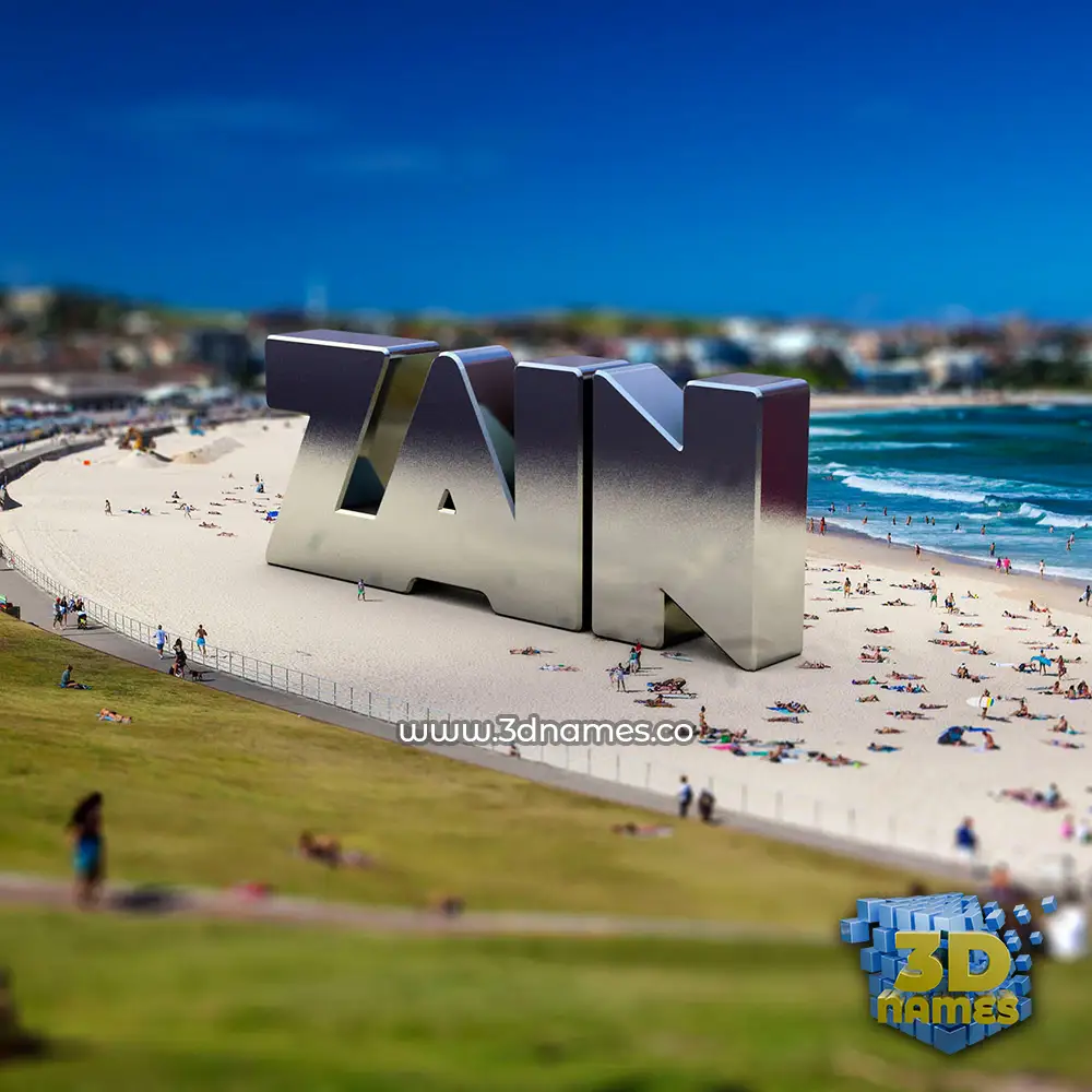 zain in Bondi Beach style - 3D name wallpaper