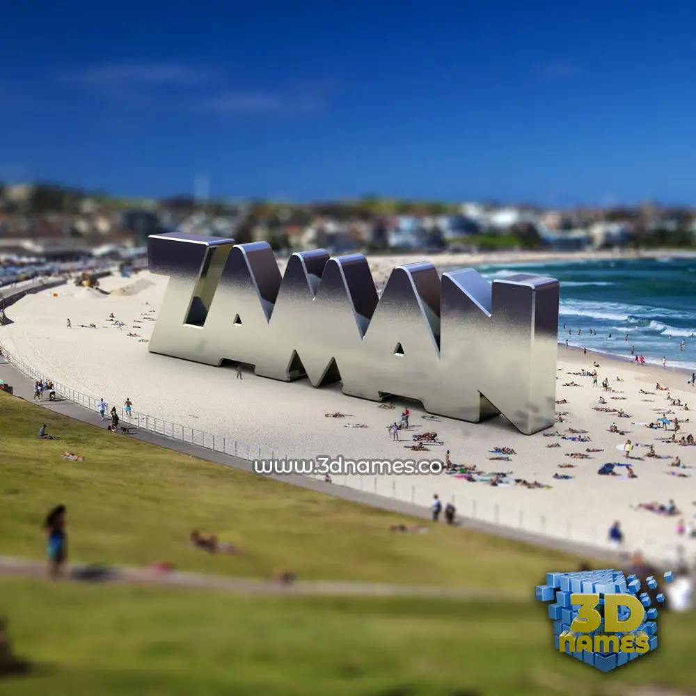 zaman in Bondi Beach style - 3D name wallpaper