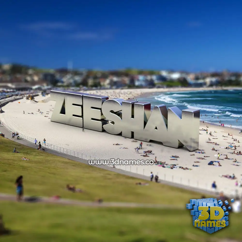 zeeshan in Bondi Beach style - 3D name wallpaper