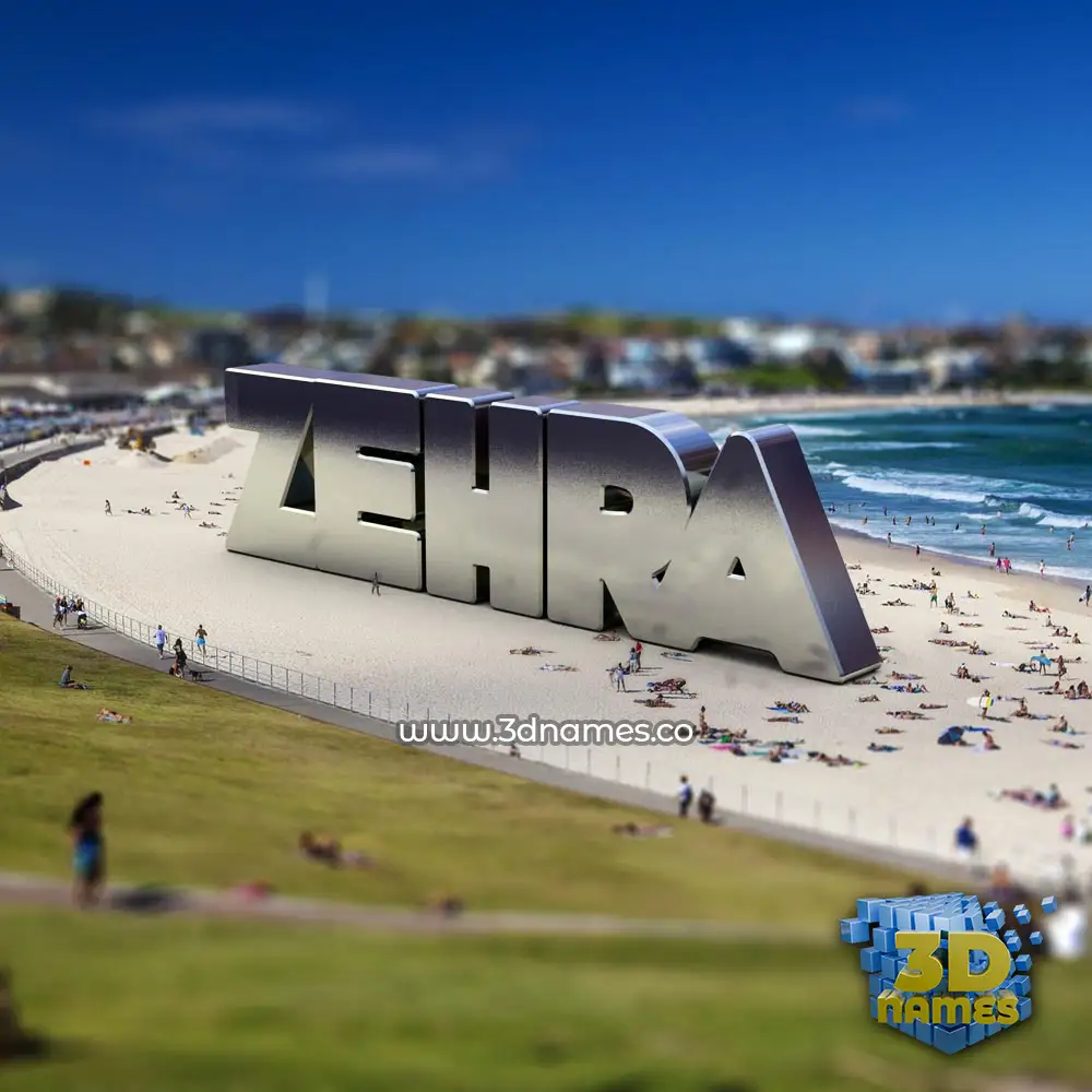 zehra in Bondi Beach style - 3D name wallpaper