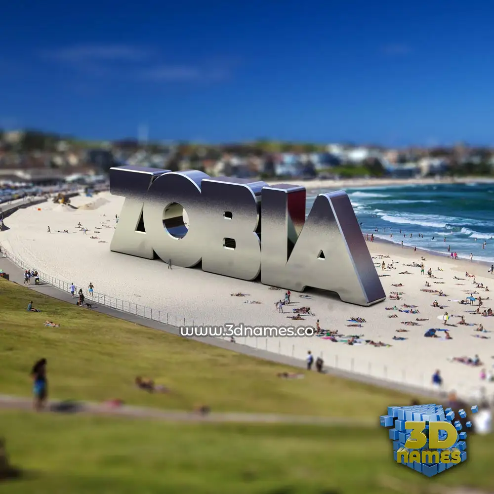 zobia in Bondi Beach style - 3D name wallpaper