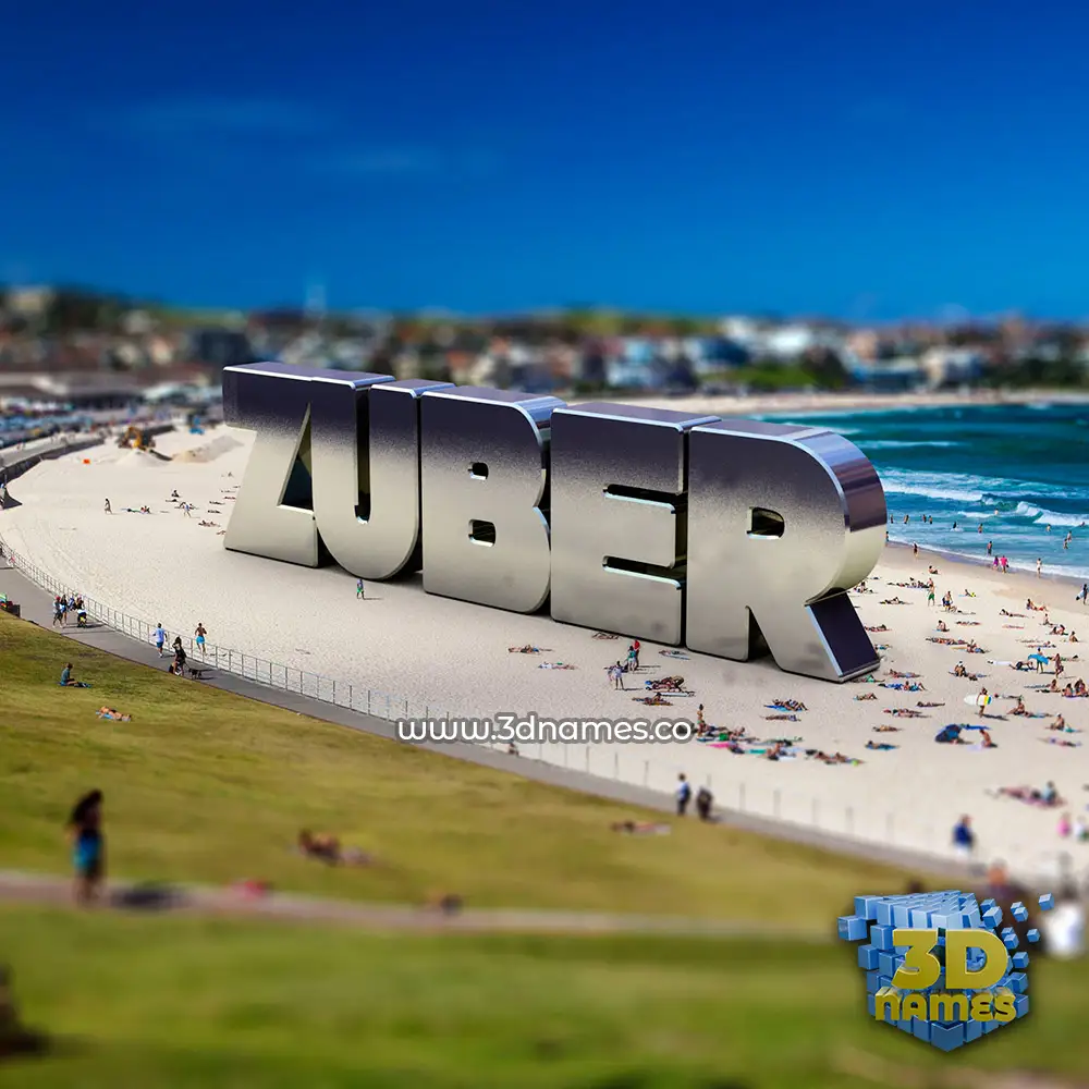 zuber in Bondi Beach style - 3D name wallpaper
