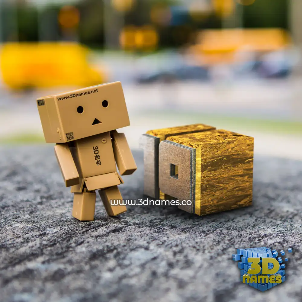 19 in Hello Danbo style - 3D name wallpaper