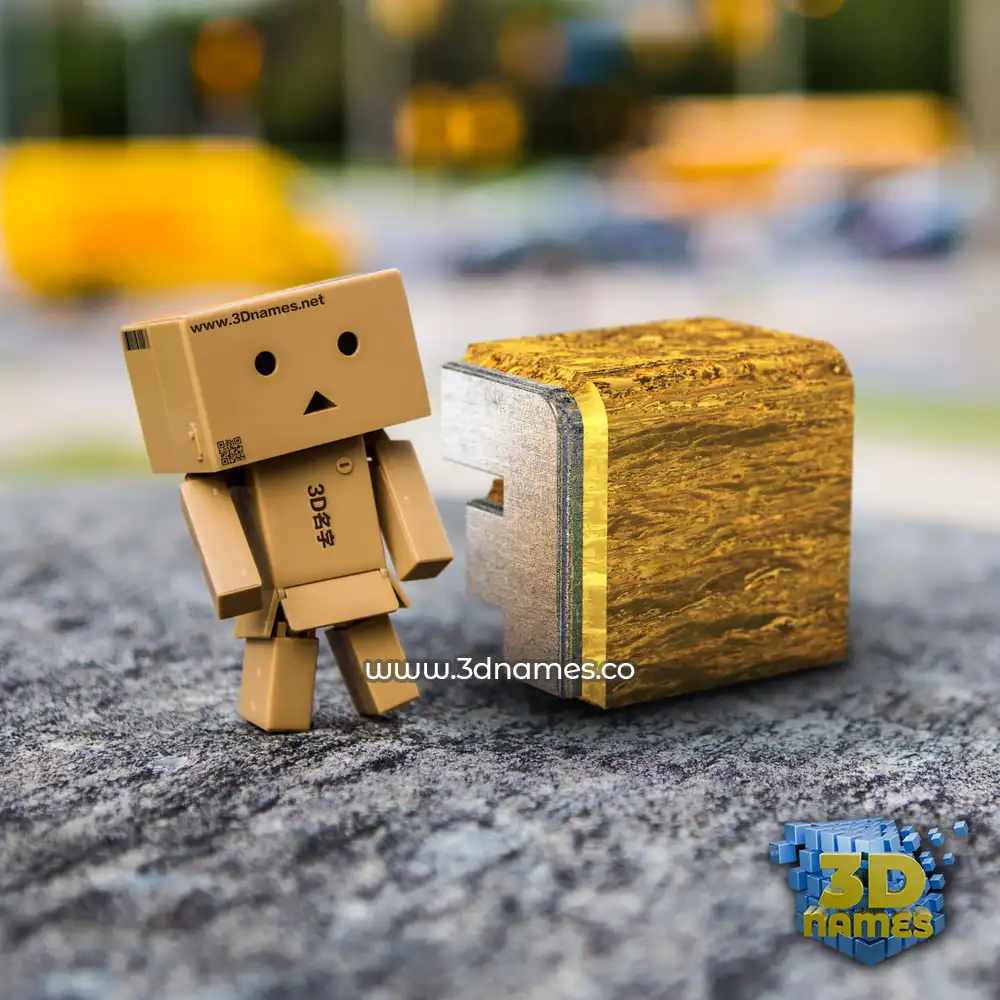 7 in Hello Danbo style - 3D name wallpaper