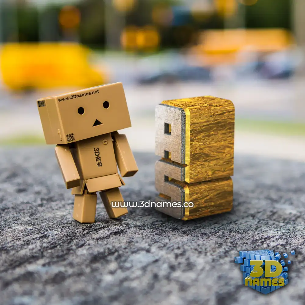 a s in Hello Danbo style - 3D name wallpaper
