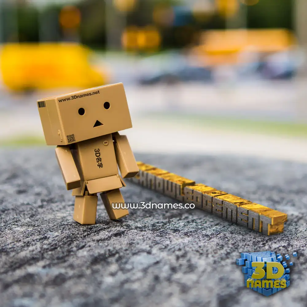 acknowledgement in Hello Danbo style - 3D name wallpaper