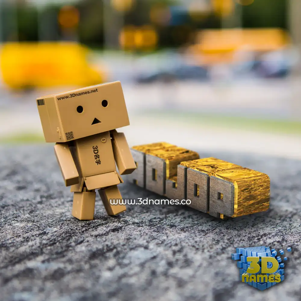 adjdp in Hello Danbo style - 3D name wallpaper