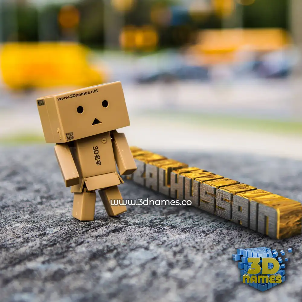 afzalhussain in Hello Danbo style - 3D name wallpaper