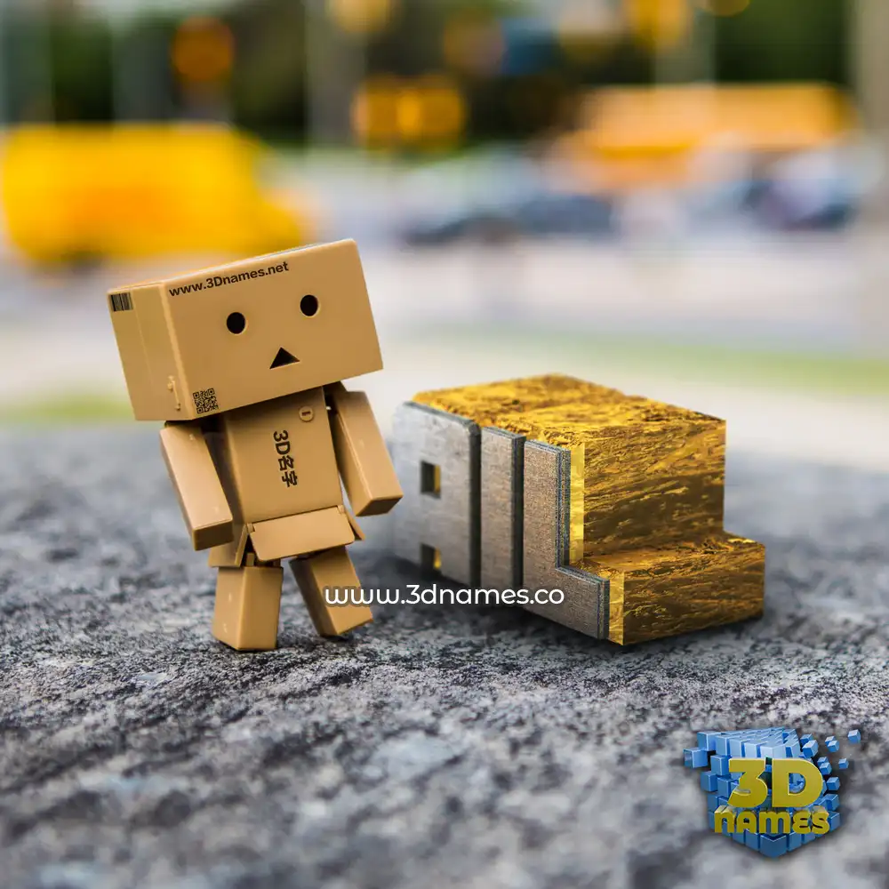ail in Hello Danbo style - 3D name wallpaper