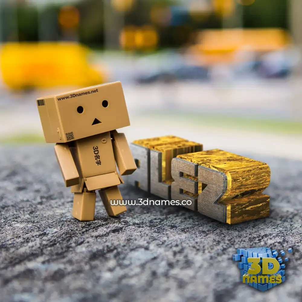 alez in Hello Danbo style - 3D name wallpaper