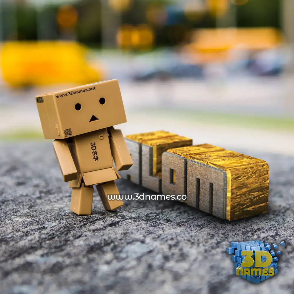 alom in Hello Danbo style - 3D name wallpaper