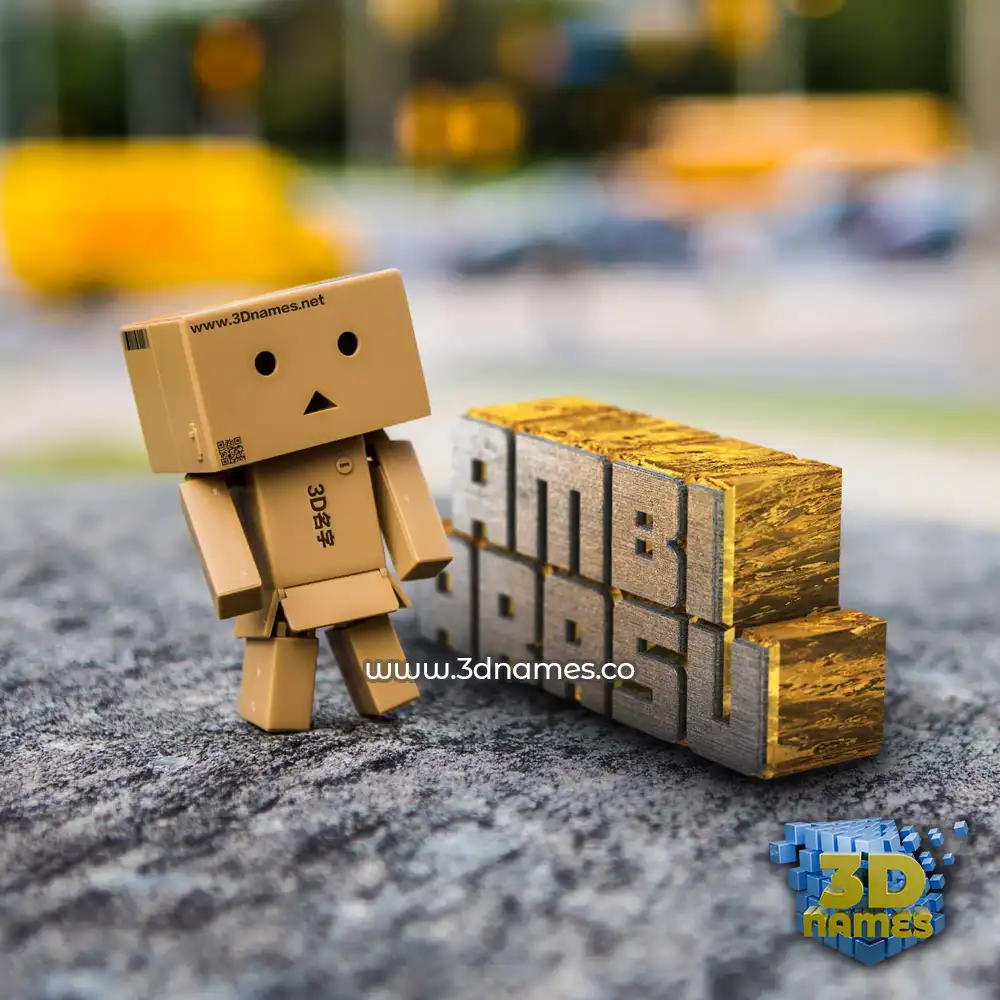 ambi arasu in Hello Danbo style - 3D name wallpaper