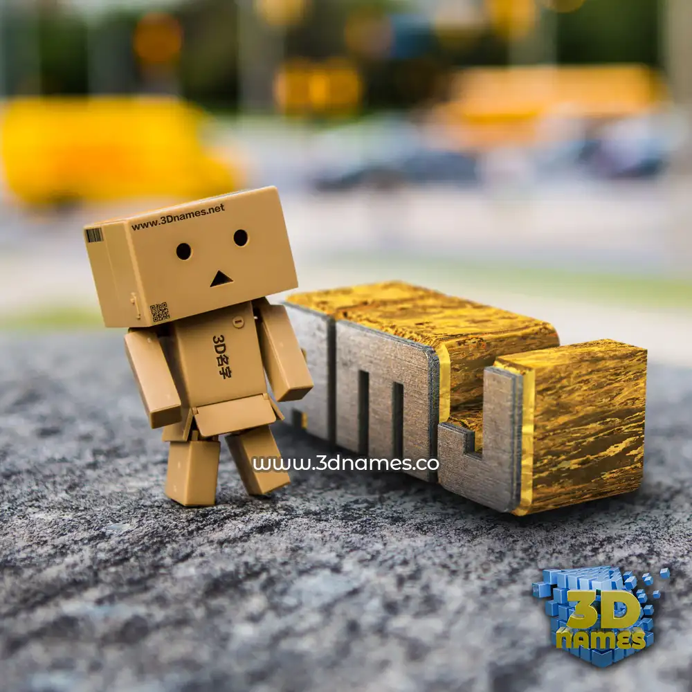 amj in Hello Danbo style - 3D name wallpaper