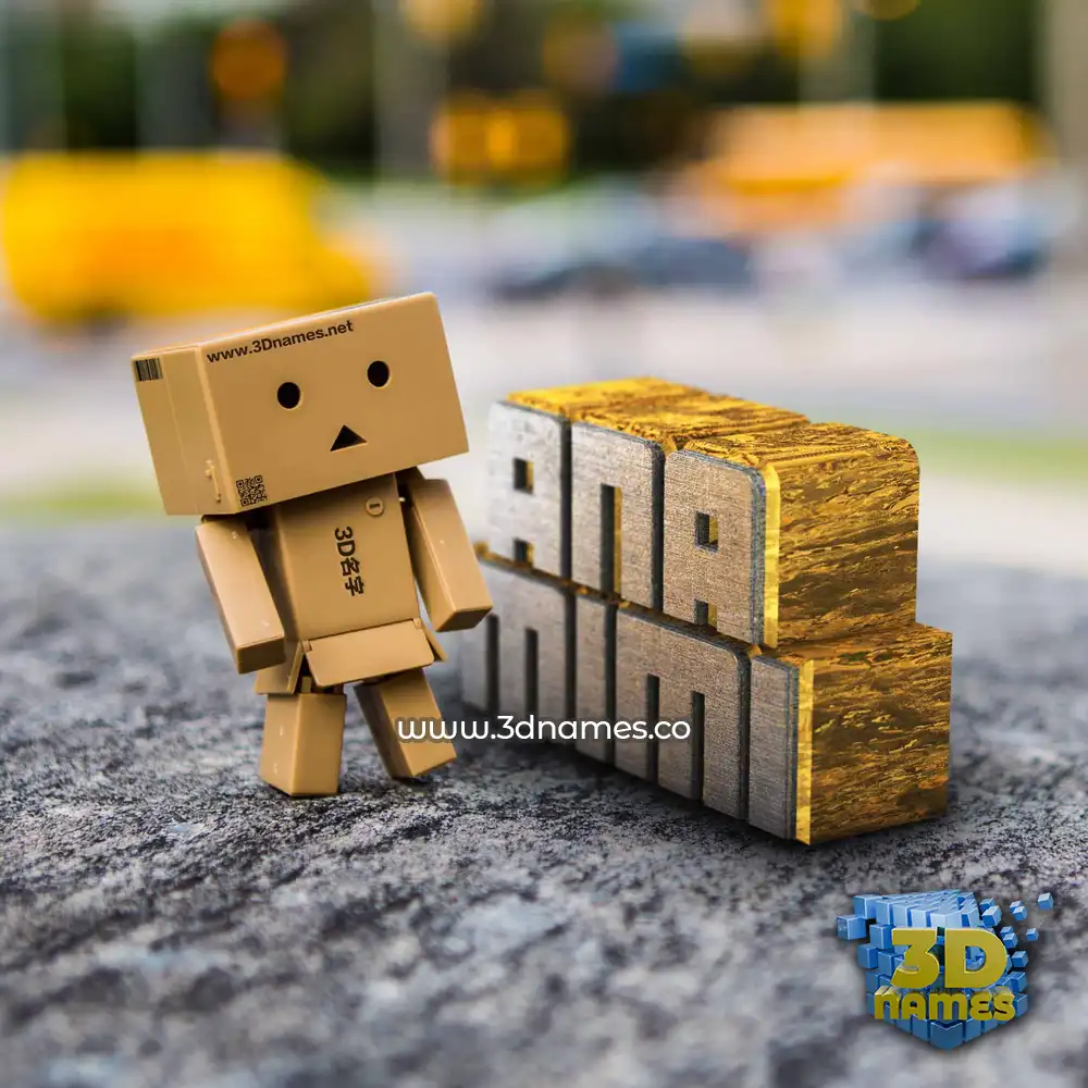 ana mimi in Hello Danbo style - 3D name wallpaper