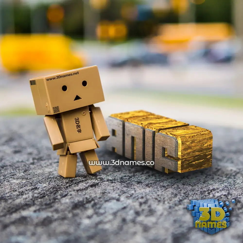 anif in Hello Danbo style - 3D name wallpaper