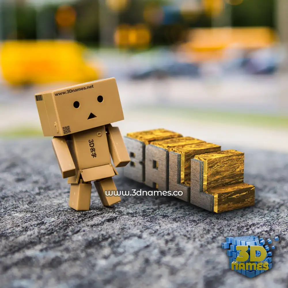 ball in Hello Danbo style - 3D name wallpaper