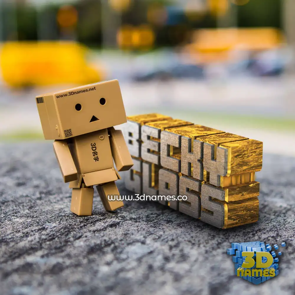 becky glass in Hello Danbo style - 3D name wallpaper