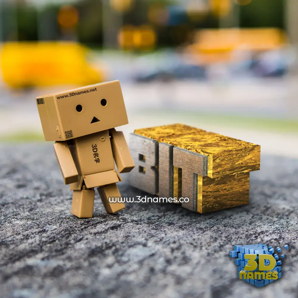 bit in Hello Danbo style - 3D name wallpaper