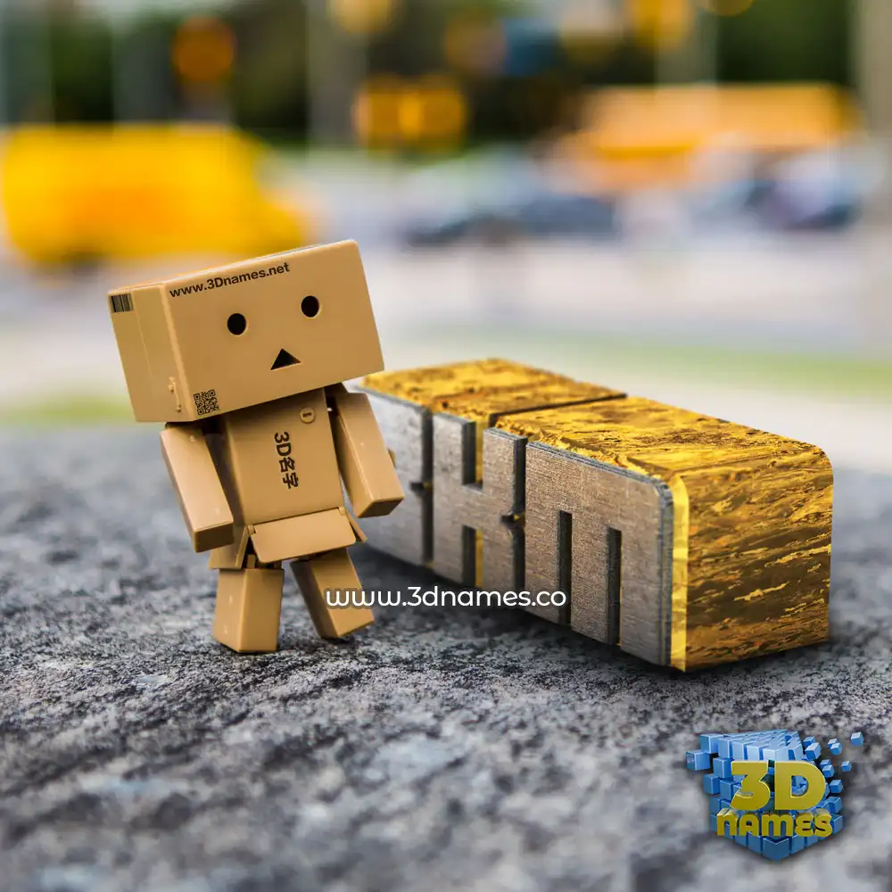 bkm in Hello Danbo style - 3D name wallpaper