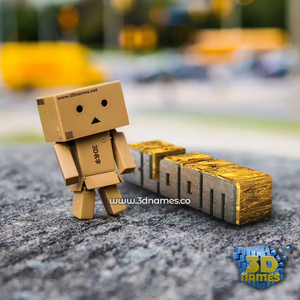 bloom in Hello Danbo style - 3D name wallpaper