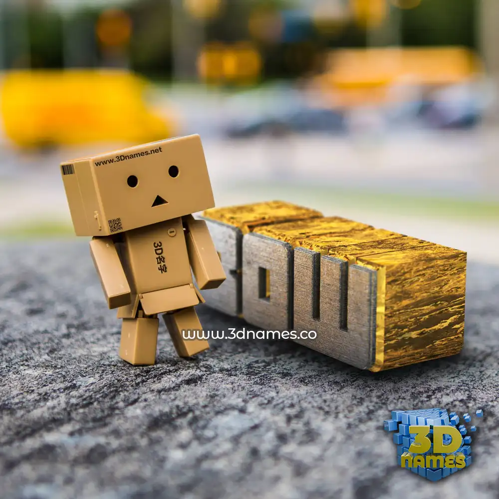 bow in Hello Danbo style - 3D name wallpaper