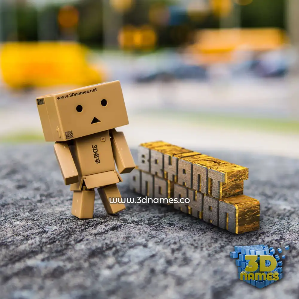 bryant and ryan in Hello Danbo style - 3D name wallpaper