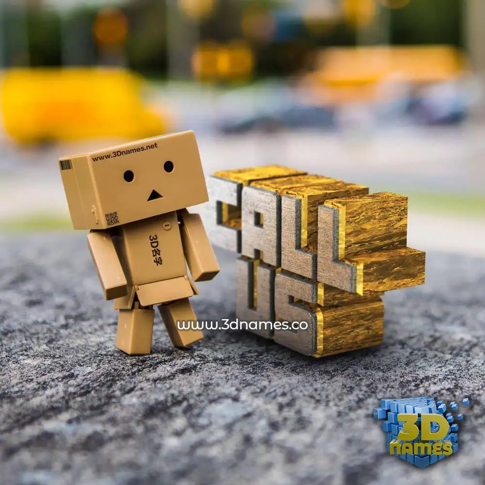 call us in Hello Danbo style - 3D name wallpaper